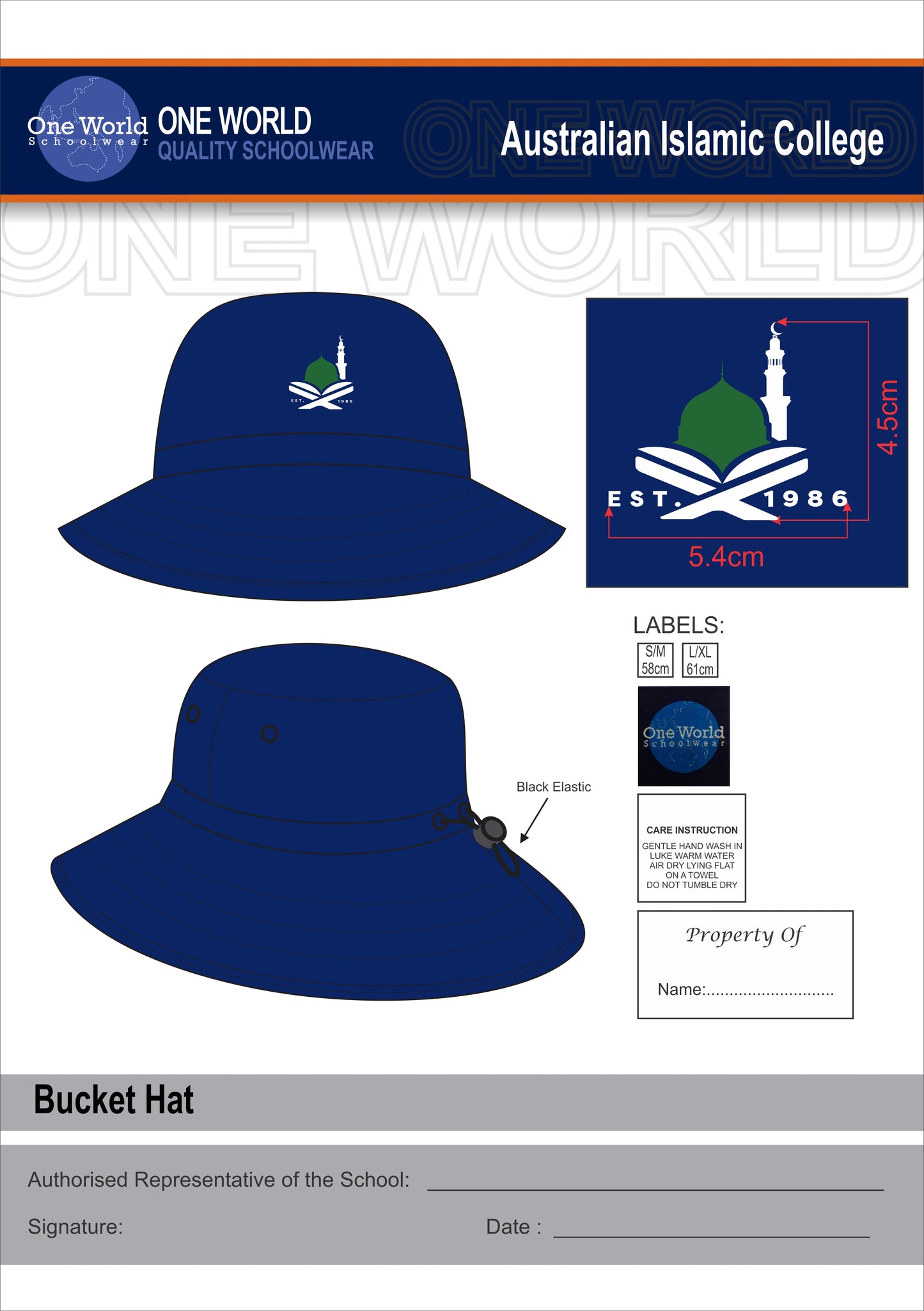 Navy Bucket Hat
