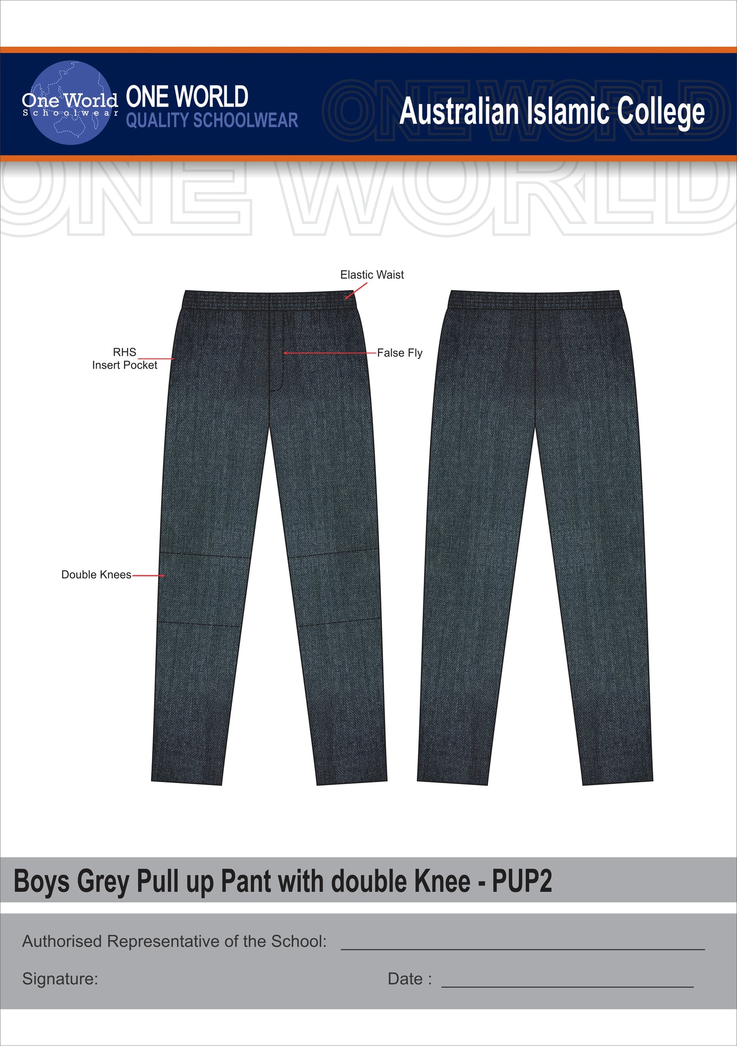 Boys Grey Pull up Pant
