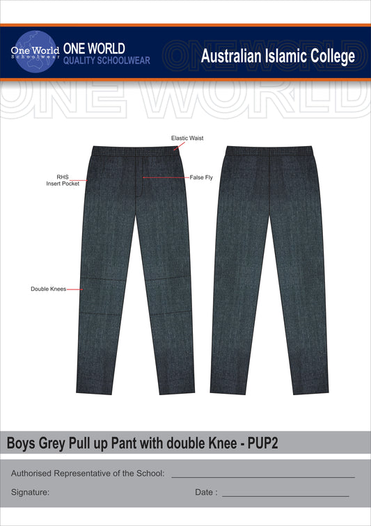 Boys Grey Pull up Pant